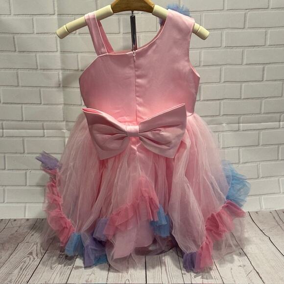 Elegant Princess Pink Party Dress Size 110 US 3T-4T Tulle Bow Sequin Dress - Picture 11 of 14